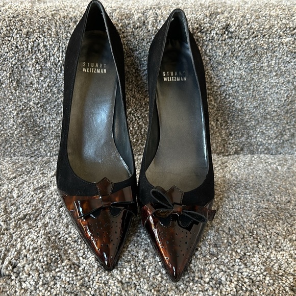Stuart Whitman “Daydream” Black Suede Kitten Heel Pumps - Picture 2 of 11